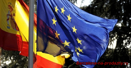 флаги испании и евросоюза